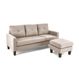 GERSON sofa z podnóżkiem beżowy (1p=1szt)