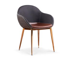 K304 krzesło ciemny popiel / brązowy / złoty chrom (1p=2szt)