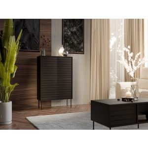 CORTINA komoda 100 ( 4D )  czarny/orzech ( 1 szt.=2 p. )