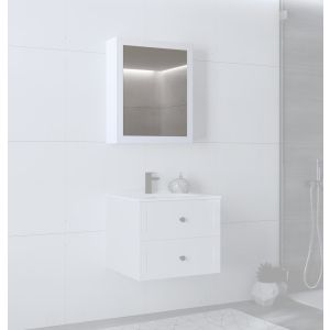 TORETO Szafka lustrzana 70x60/1D (MDF ramiak) biały (1p=1szt)