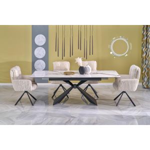 LUCIANO stół rozkładany, blat: biały marmur (2p=1szt)