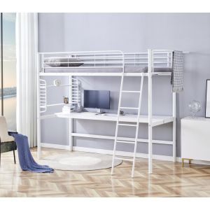 DOLCE łóżko piętrowe z biurkiem i organizerem, biały (3p=1szt)