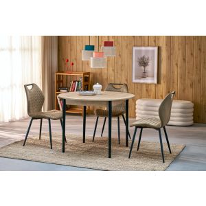 PIVOT stół rozkładany 102-142x102x75 cm, blat - dąb artisan, nogi - czarny (1p=1szt)