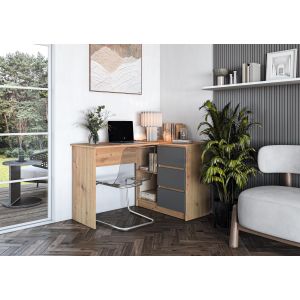 BEGA biurko, dąb artisan / grafitowy (2p=1szt)