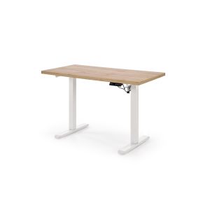 B54 biurko z funkcją regulacji wysokości, blat - dąb artisan, stelaż - biały (2p=1szt)