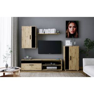 BENSON zestaw, kolor: dąb artisan - czarny (2p=1szt)