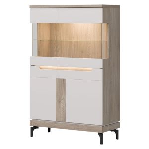 ASTON AN04 DĄB CREMONA/KASZMIR WITRYNA NISKA KPL