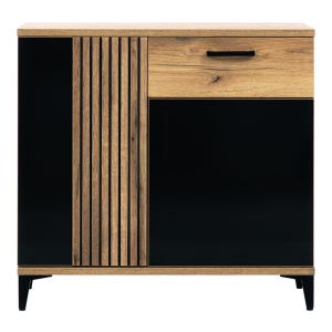 ARIS AS02 DĄB E/CZARNY POŁYSK KOMODA KPL