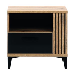 ARIS AS15 DĄB E/CZARNY POŁYSK SZAFKA NOCNA KPL