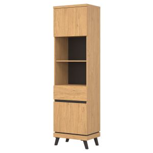 ATE AT07  DĄB KAMIENNY/CZARNY REGAŁ L/P KPL