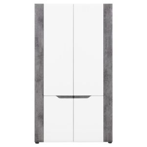 BRANDO B-7 biały,beton,biały połysk SZAFA 2D kpl.