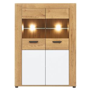 BESTO BT04 DĄB E/BIAŁ POŁYSK KREDENS KPL