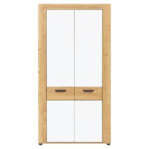 BESTO BT08 DĄB E/BIAŁ POŁYSK SZAFA 2D KPL