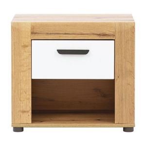 BESTO BT13 DĄB E/BIAŁ POŁYSK SZAFKA NOCNA KPL