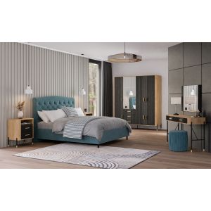 DANTE DT20 DĄB CREMONA T/ANTRACYT MAT LUSTRO KPL