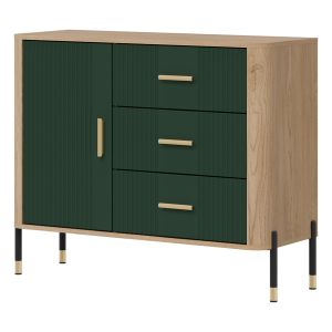 DANTE DT03 DĄB CREMONA T/ZIELONY MAT KOMODA KPL