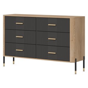 DANTE DT04 DĄB CREMONA T/ANTRACYT MAT KOMODA KPL