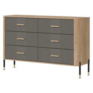 DANTE DT04 DĄB CREMONA T/SZARY MAT KOMODA KPL