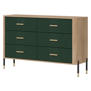 DANTE DT04 DĄB CREMONA T/ZIELONY MAT KOMODA KPL