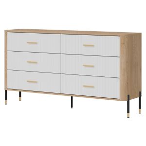 DANTE DT05 DĄB CREMONA T/BIAŁY MAT KOMODA KPL