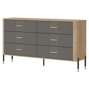 DANTE DT05 DĄB CREMONA T/SZARY MAT KOMODA KPL