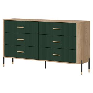 DANTE DT05 DĄB CREMONA T/ZIELONY MAT KOMODA KPL