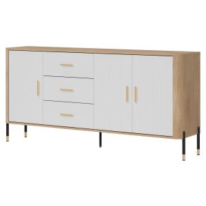 DANTE DT07 DĄB CREMONA T/BIAŁY MAT KOMODA KPL