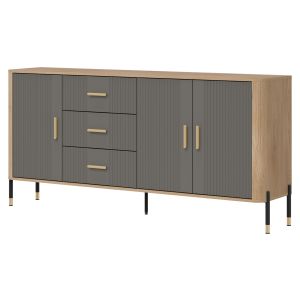 DANTE DT07 DĄB CREMONA T/SZARY MAT KOMODA KPL