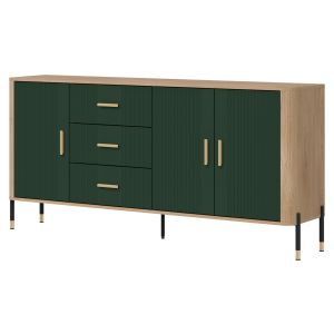 DANTE DT07 DĄB CREMONA T/ZIELONY MAT KOMODA KPL