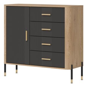 DANTE DT08 DĄB CREMONA T/ANTRACYT MAT KOMODA KPL