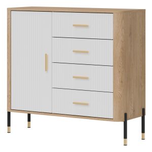 DANTE DT08 DĄB CREMONA T/BIAŁY MAT KOMODA KPL