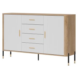 DANTE DT09 DĄB CREMONA T/BIAŁY MAT KOMODA KPL