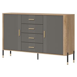 DANTE DT09 DĄB CREMONA T/SZARY MAT KOMODA KPL