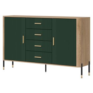 DANTE DT09 DĄB CREMONA T/ZIELONY MAT KOMODA KPL