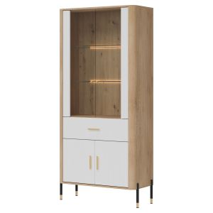 DANTE DT14 DĄB CREMONA T/BIAŁY MAT WITRYNA KPL