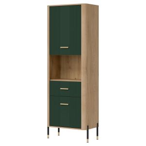 DANTE DT15 DĄB CREMONA T/ZIELONY MAT SZAFKA LP KPL