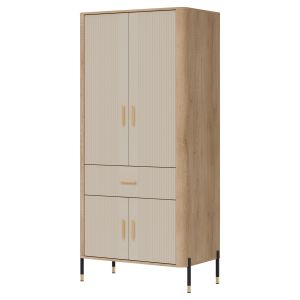 DANTE DT16 DĄB CREMONA T/KASZMIR MAT SZAFA 2D KPL