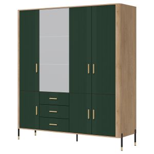 DANTE DT17 DĄB CREMONA T/ZIELONY MAT SZAFA 3D KPL