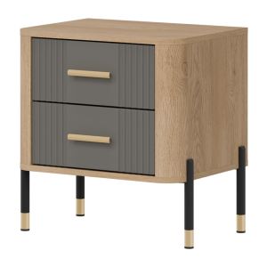 DANTE DT21 DĄB CR. T/SZARY MAT SZAFKA NOCNA KPL