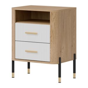 DANTE DT22 DĄB CR. T/BIAŁY MAT SZAFKA NOCNA KPL