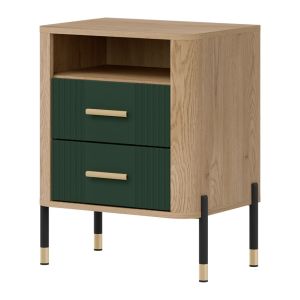 DANTE DT22 DĄB CR. T/ZIELONY MAT SZAFKA NOCNA KPL