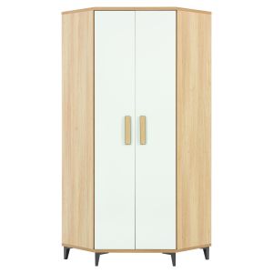 KUBO KB06  DĄB NAGANO/BIAŁY SZAFA NAROŻNA KPL