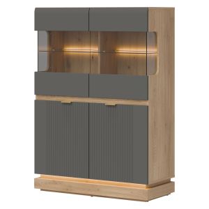 MILTON ML04 DĄB CREM TORRO SZARY WITRYNA NISKA KPL