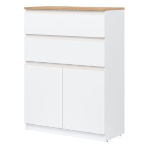 REMI RM05 BIAŁY/DĄB EVOKE  KOMODA KPL