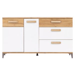 SNOBI SB04 DĄB CRAFT ZŁ/BIEL ALP KOMODA KPL