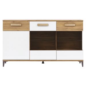 SNOBI SB05 DĄB CRAFT ZŁ/BIEL ALP KREDENS KPL