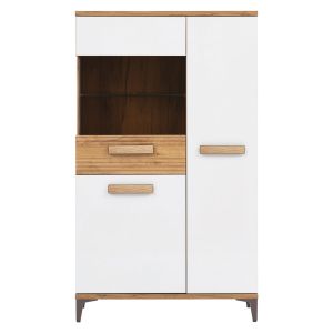 SNOBI SB06 DĄB CRAFT ZŁ/BIEL ALP WITRYNA KPL