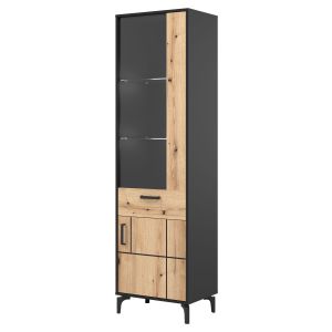 S-LINE SL06 DĄB E/CZARNY WITRYNA KPL